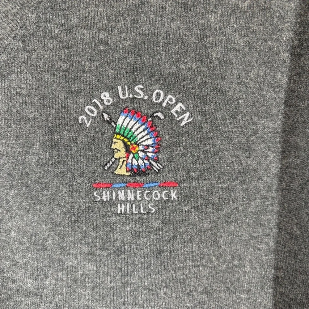 Cutter &‎ Buck 2018 US Open Shinnecock Hills V-Neck Sweater XXL Grey Golf Preppy